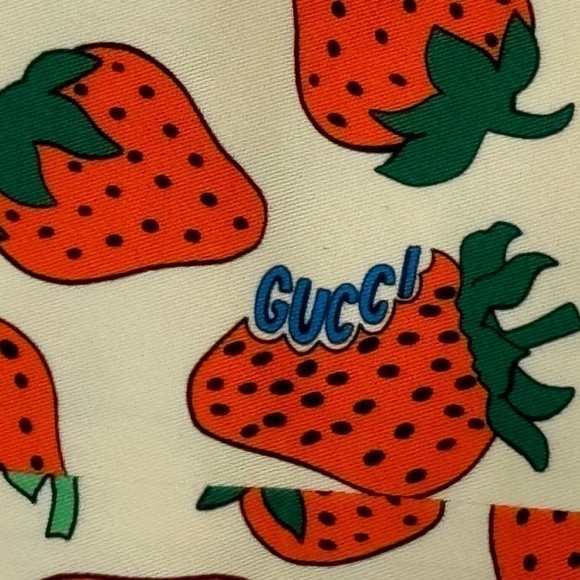 GUCCI Maximalist Luxury Spring Fruit Strawberry Skinny Cotton Twill Pants 25 NWT - Picture 9 of 13